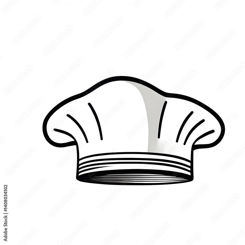 Poster Modern design icon of a chef's hat symbolizing culinary arts isolated on a empty plain background
