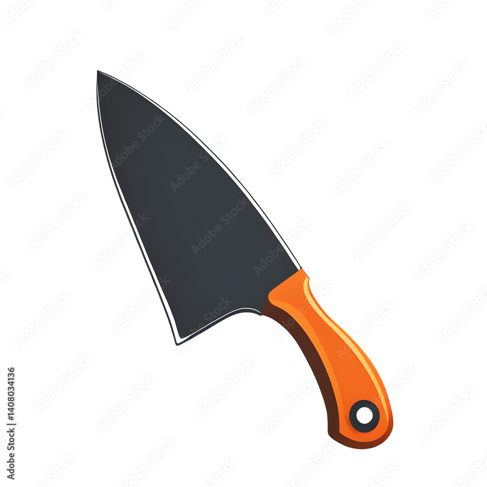 Poster Modern design icon of a chef's knife symbolizing food preparation isolated on a empty plain background