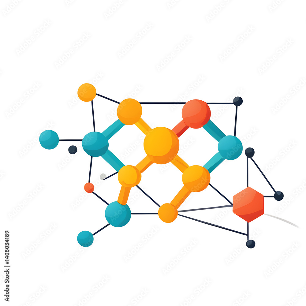 Poster Modern design icon of a chemical formula symbolising science, isolated on a empty plain background