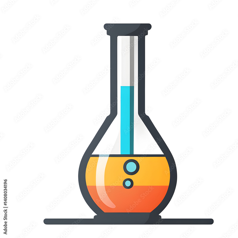 Aufkleber Modern design icon of a chemistry flask symbolising laboratory science, isolated on a empty plain background