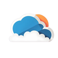 Modern design icon of a cloud upload symbolising online storage, isolated on a empty plain background