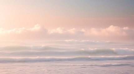 Fototapeta premium Gentle Pastel Ocean Waves at Sunrise or Sunset