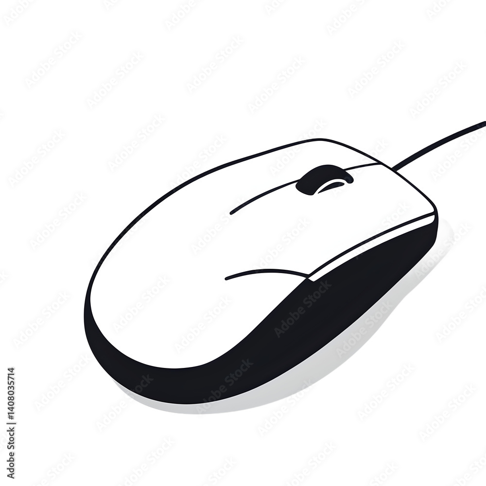 Poster Modern design icon of a computer mouse symbolizing technology isolated on a empty plain background