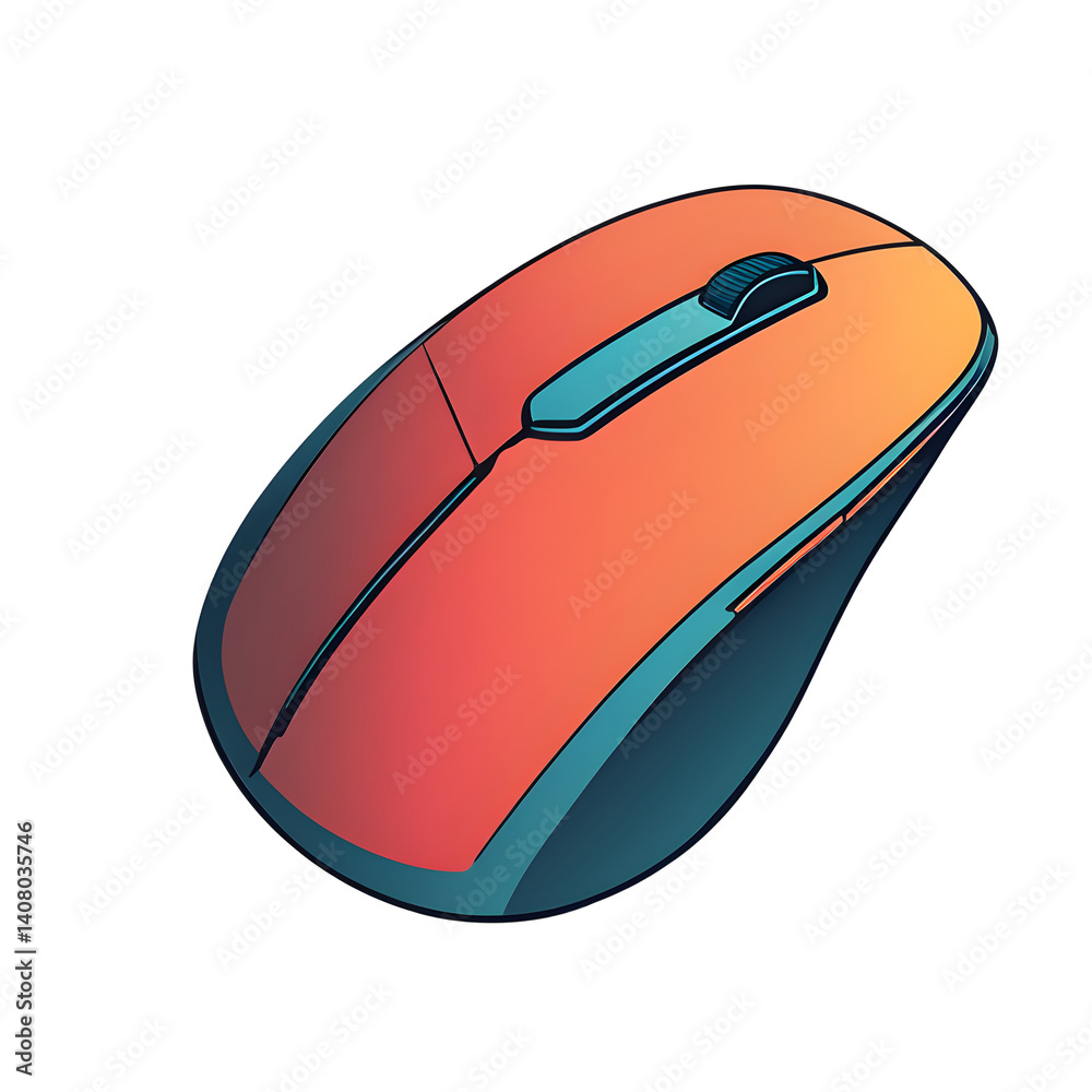 Poster Modern design icon of a computer mouse symbolizing technology isolated on a empty plain background