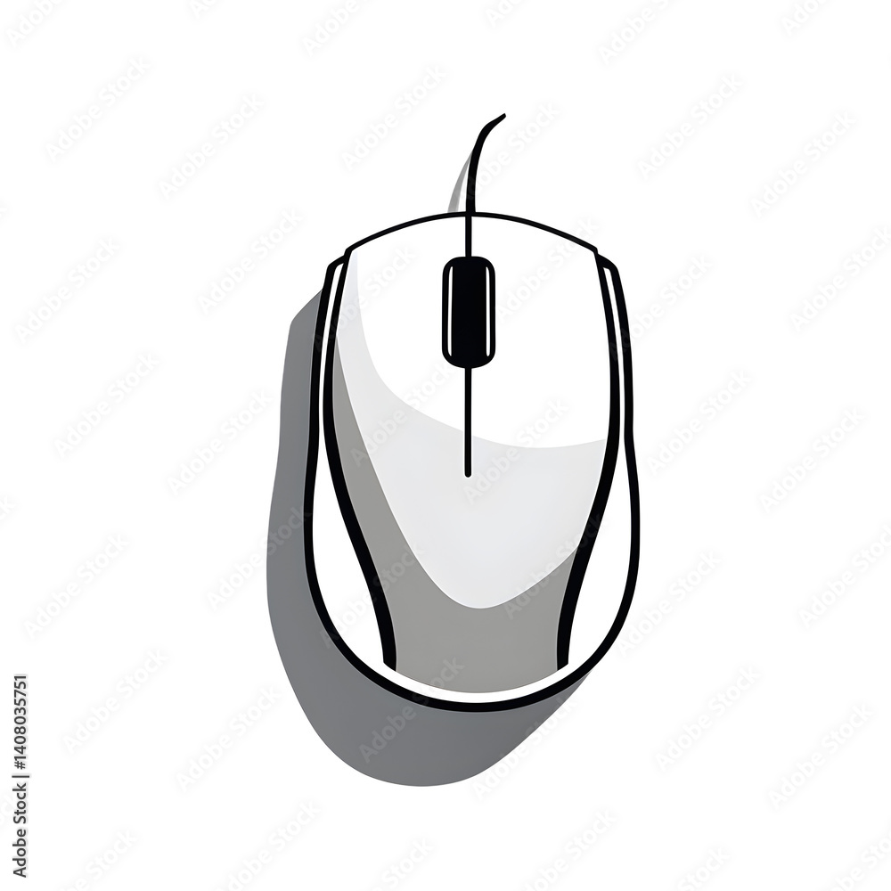Fototapete Modern design icon of a computer mouse symbolizing technology isolated on a empty plain background