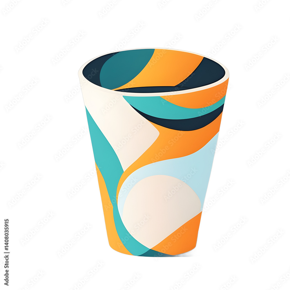 Poster Modern design icon of a cup symbolizing refreshment isolated on a empty plain background
