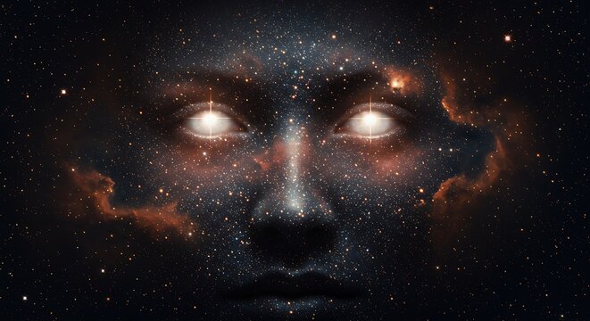 A face made of stars, watching over space 