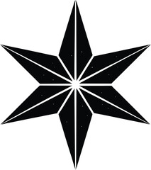 Obraz premium Sparkle Star Silhouette Vector | Glowing Star Design