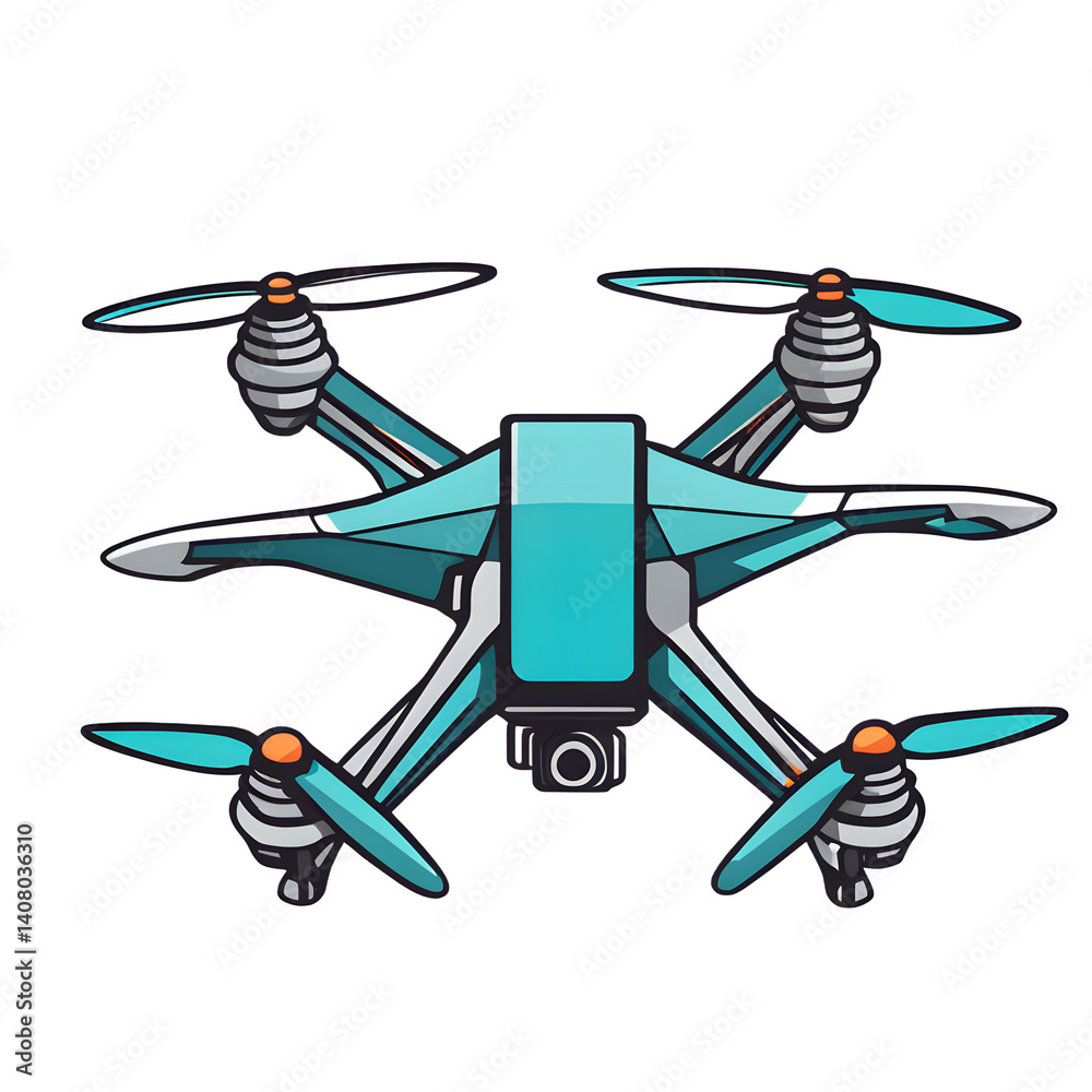 Poster modern design icon of a drone symbolising technology, isolated on a empty plain background