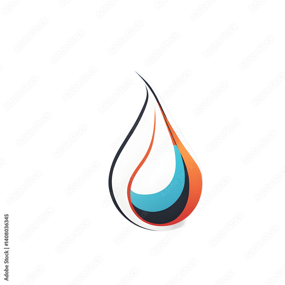 Poster modern design icon of a droplet symbolising water isolated on a empty plain background