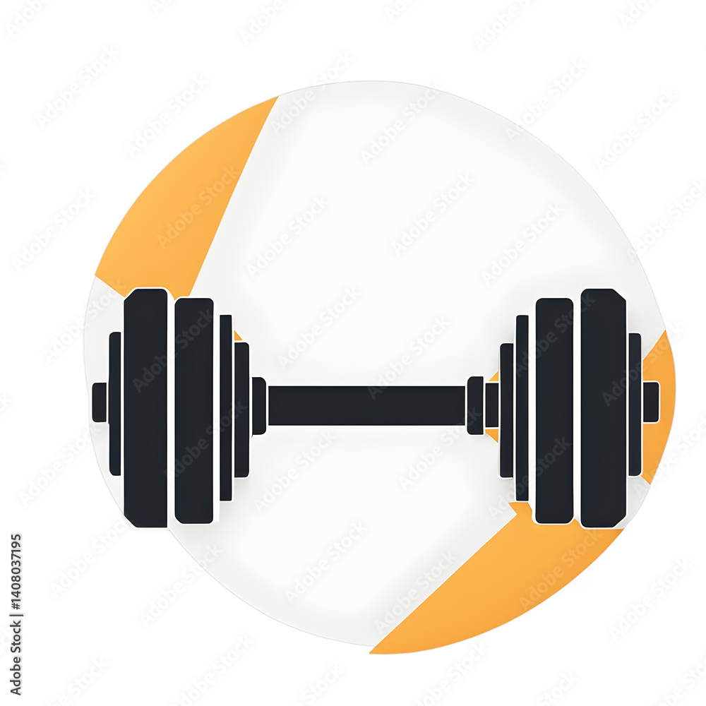 Poster Modern design icon of a dumbbell symbolizing fitness isolated on a empty plain background