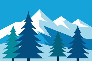 Obraz premium winter forest background