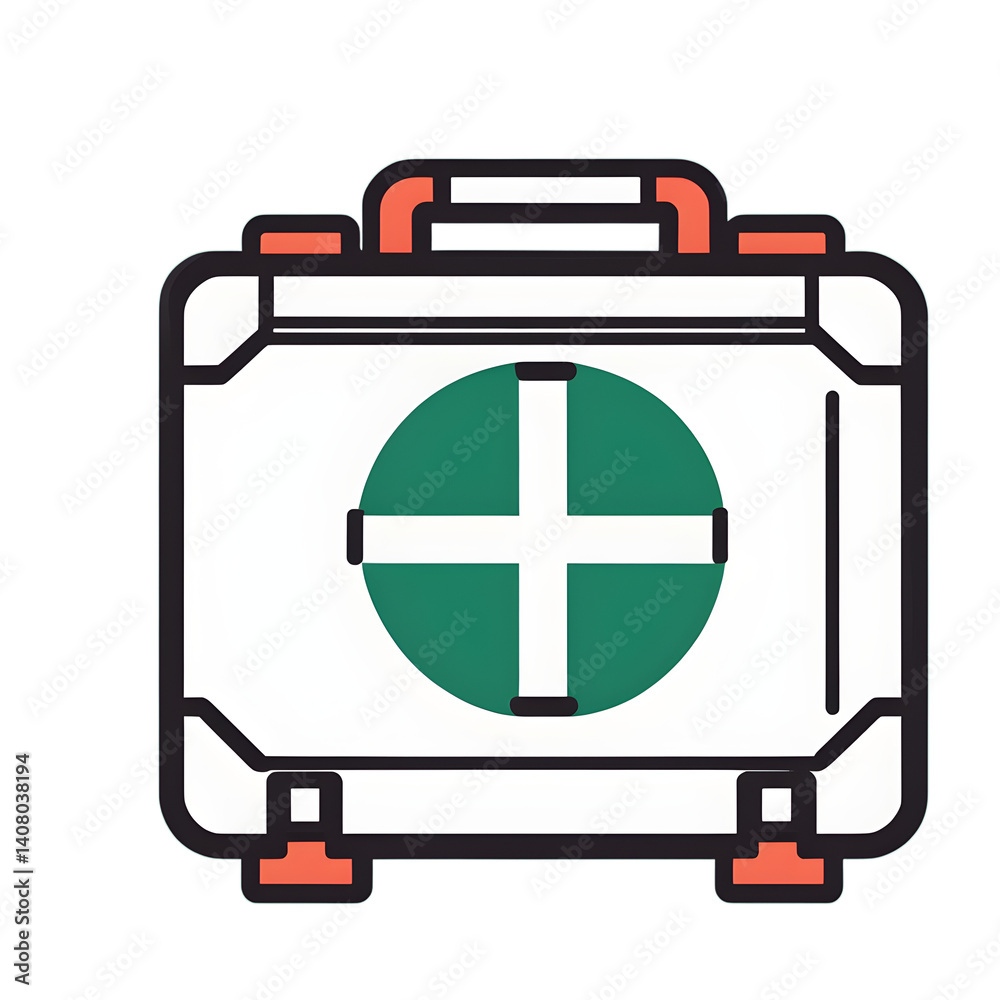 Aufkleber Modern design icon of a first aid kit symbolizing emergency response isolated on a empty plain background