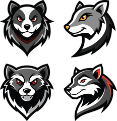 Obraz premium Mink head mascot logo design vector