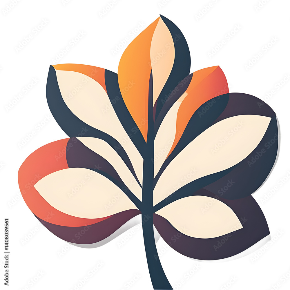 Poster modern design icon of a flower symbolizing nature isolated on a empty plain background