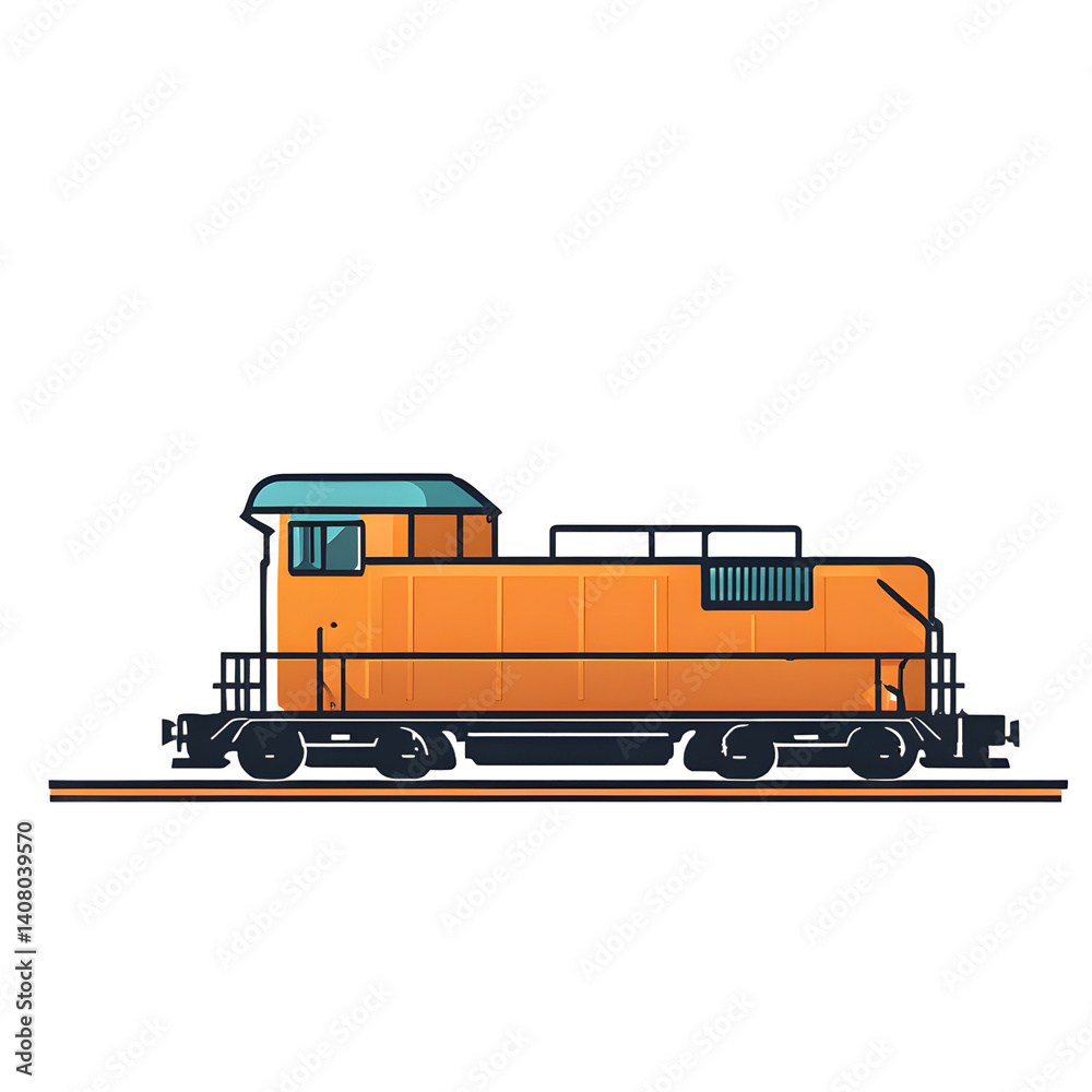 Poster modern design icon of a freight train symbolising cargo transport isolated on a empty plain backgrou