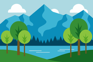 Fototapeta premium landscape with trees
