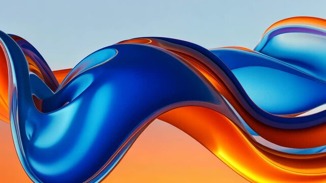 Farbstrom in Blau und Orange mit Verlauf