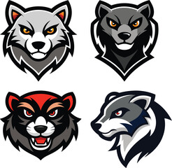 Fototapeta premium Mink head mascot logo design vector