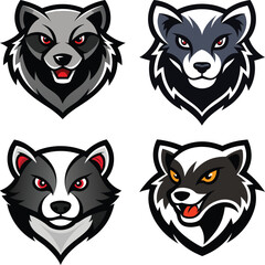 Obraz premium Mink head mascot logo design vector