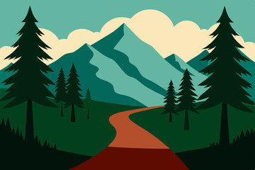 landscape with mountains