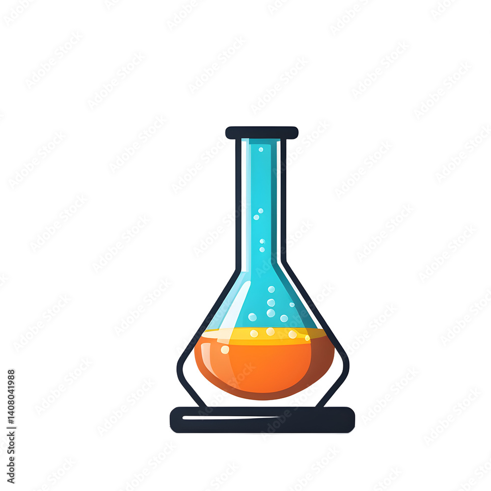Aufkleber Modern design icon of a laboratory flask symbolising science, isolated on a empty plain background