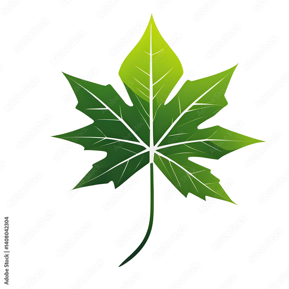 Aufkleber modern design icon of a leaf with electric bolt symbolising green energy isolated on a empty plain b