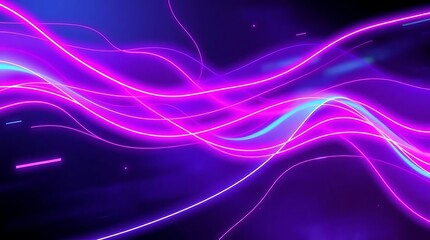 Fototapeta premium Intertwined Neon Light Trails in Pink, Purple, and Blue