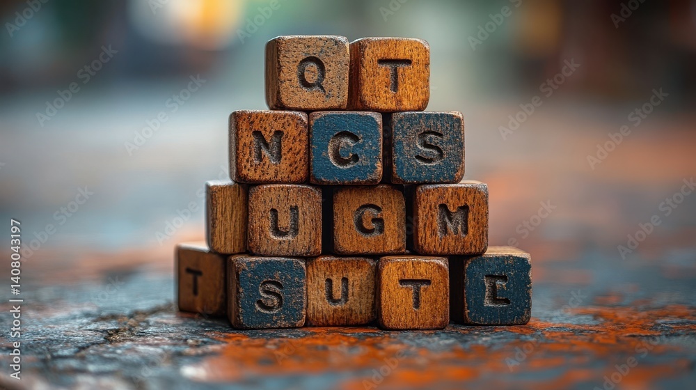 Fototapete problem,solution text on wooden blocks representing problem solving business skill solution concept,photo stock
