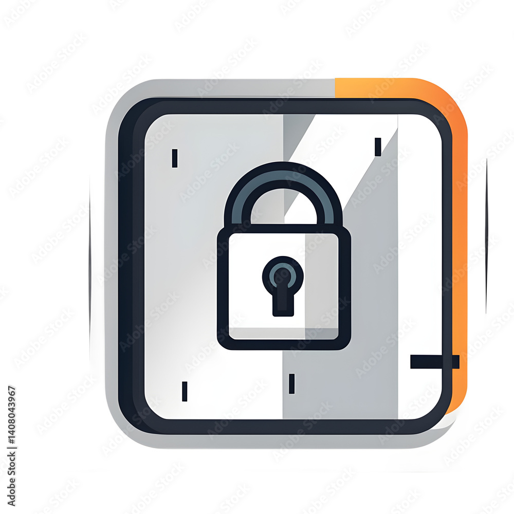 Aufkleber Modern design icon of a lock with checkmark symbolising secured access isolated on a empty plain background