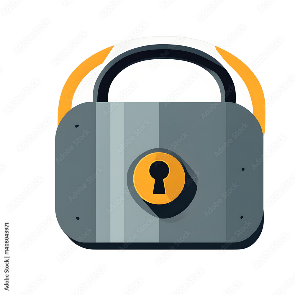 Poster Modern design icon of a lock with checkmark symbolising secured access isolated on a empty plain background