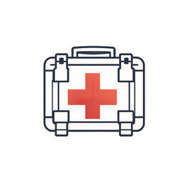 Obraz premium Modern design icon of a medical kit with cross symbolising first aid, isolated on a empty plain background