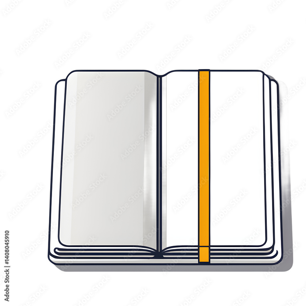 Poster Modern design icon of a notebook with bookmark symbolising study, isolated on a empty plain background