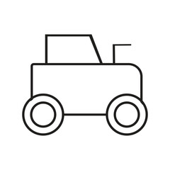 Tractor line icon vector on white background
