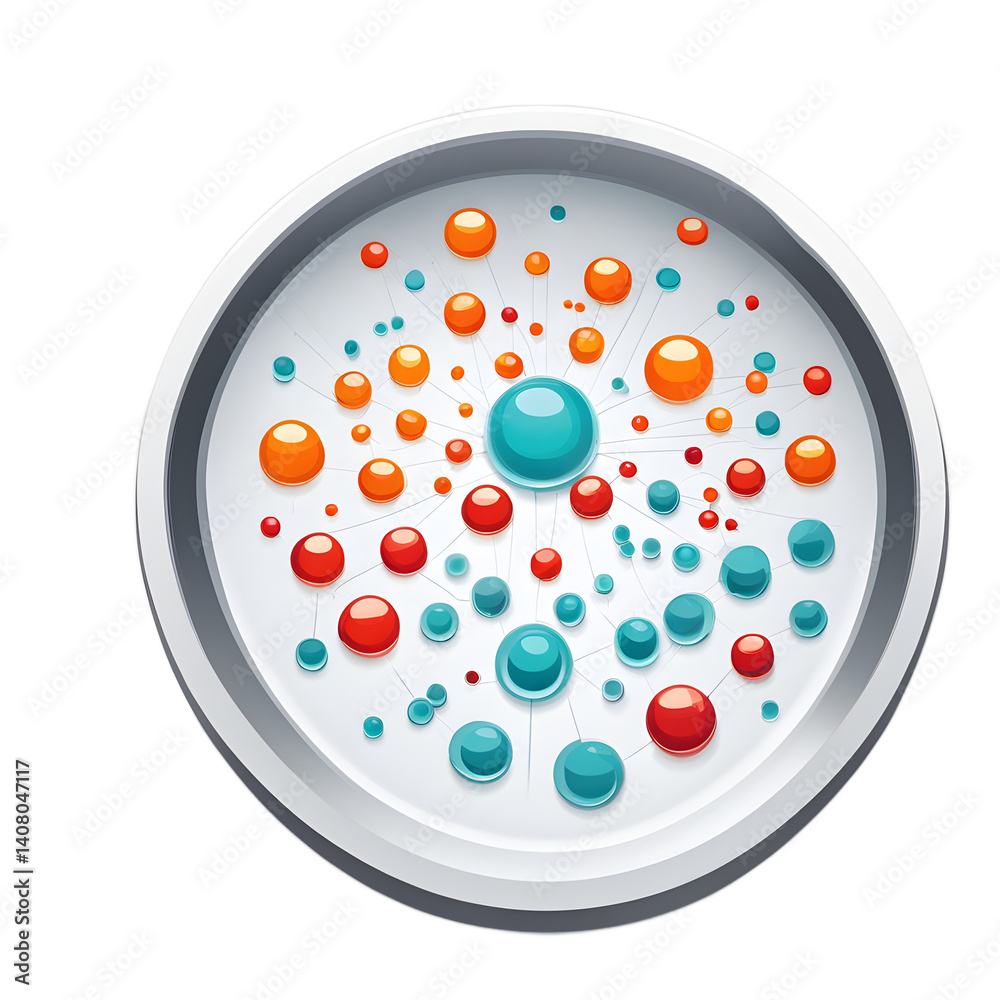 Poster modern design icon of a petri dish symbolising microbiology, isolated on a empty plain background