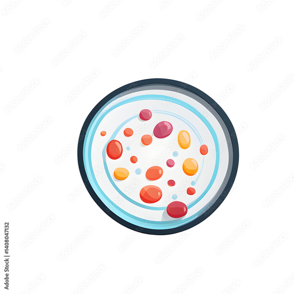 Poster modern design icon of a petri dish symbolising microbiology, isolated on a empty plain background