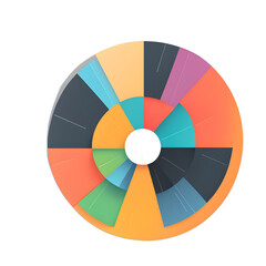 Obraz premium Modern design icon of a pie chart symbolising data analysis isolated on a empty plain background