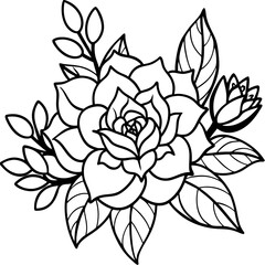 Minimal Soulful Floral Collection Vector on White Background