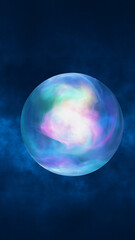 A luminous multi-colored energy sphere floating in deep space, radiating light and cosmic power. Great for fantasy, sci-fi, and abstract themes