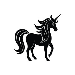 horse silhouette isolated on white