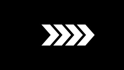 Right-directional arrow loop animation. Arrow moving right on black background. Animated arrows for the overlay, Animated arrows for the overlay video layer. swipe up animation. - Powered by Adobe