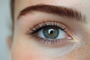 Obraz premium Mascara Magic: Comparing Eyelashes Before and After Mascara, a Makeup Effect Showcase Demonstrating the Impact