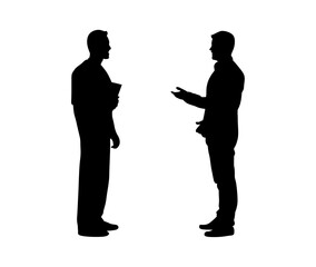 A doctor is standing and advising a patient vector.