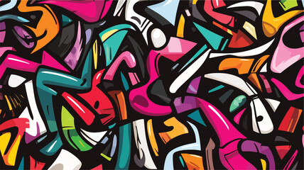Dynamic Tribal Graffiti Wallpaper Pattern Vector Illustration
