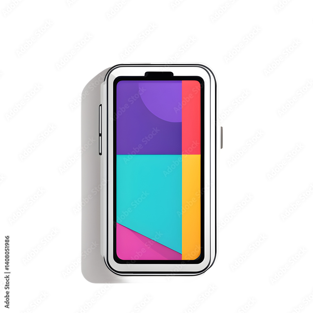 Poster modern design icon of a smartphone symbolising communication, isolated on a empty plain background
