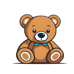 Obraz premium Modern design icon of a teddy bear symbolising childhood, isolated on a empty plain background