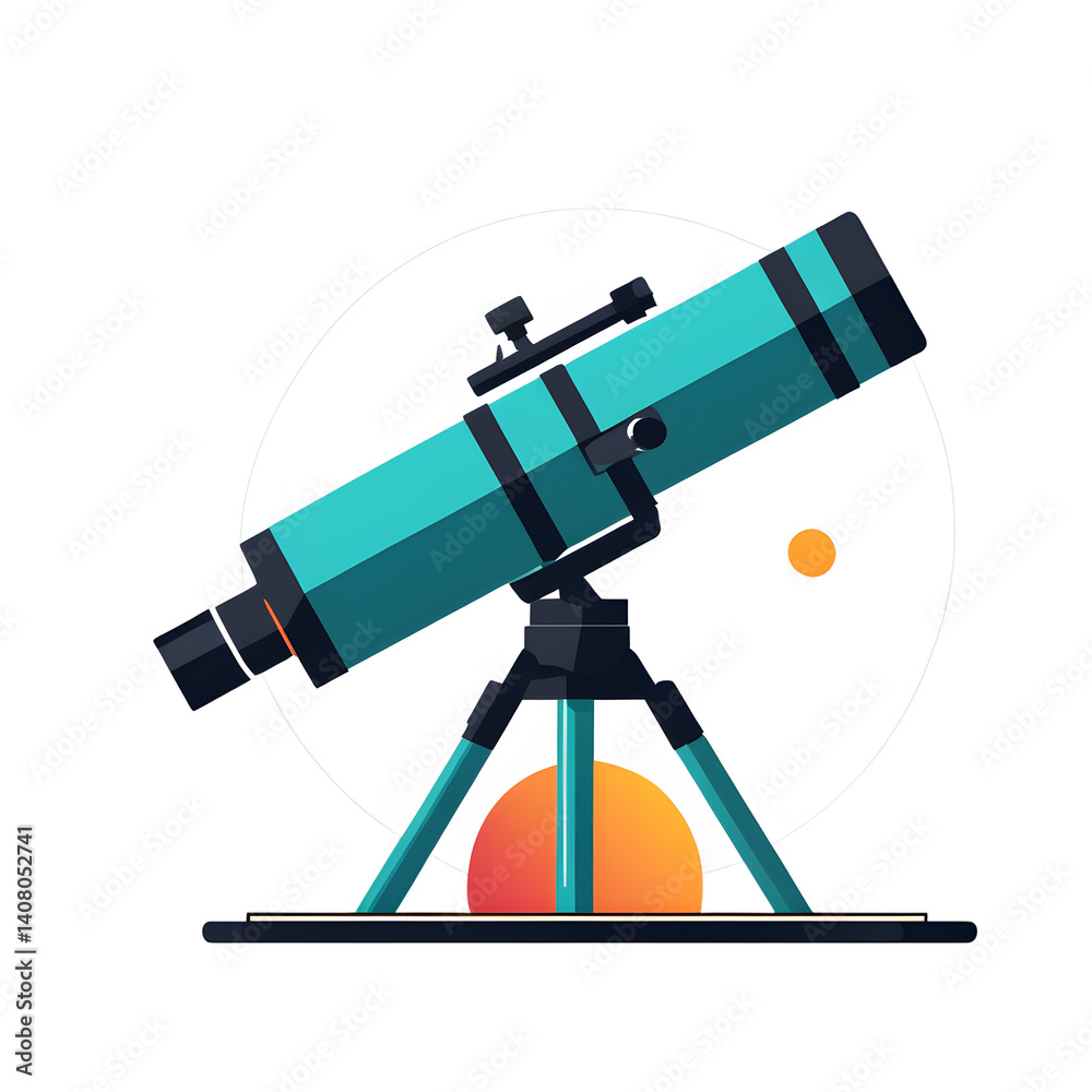 Poster Modern design icon of a telescope symbolizing space exploration isolated on a empty plain background
