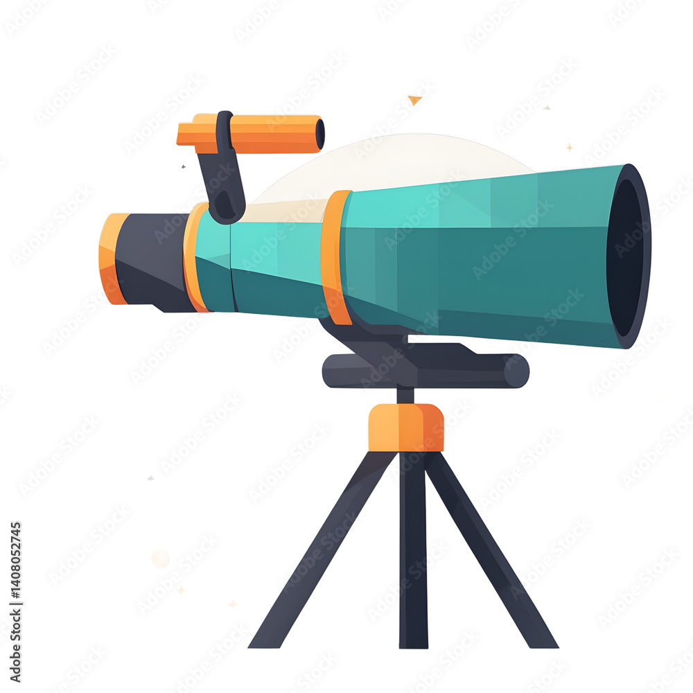 Poster Modern design icon of a telescope symbolizing space exploration isolated on a empty plain background