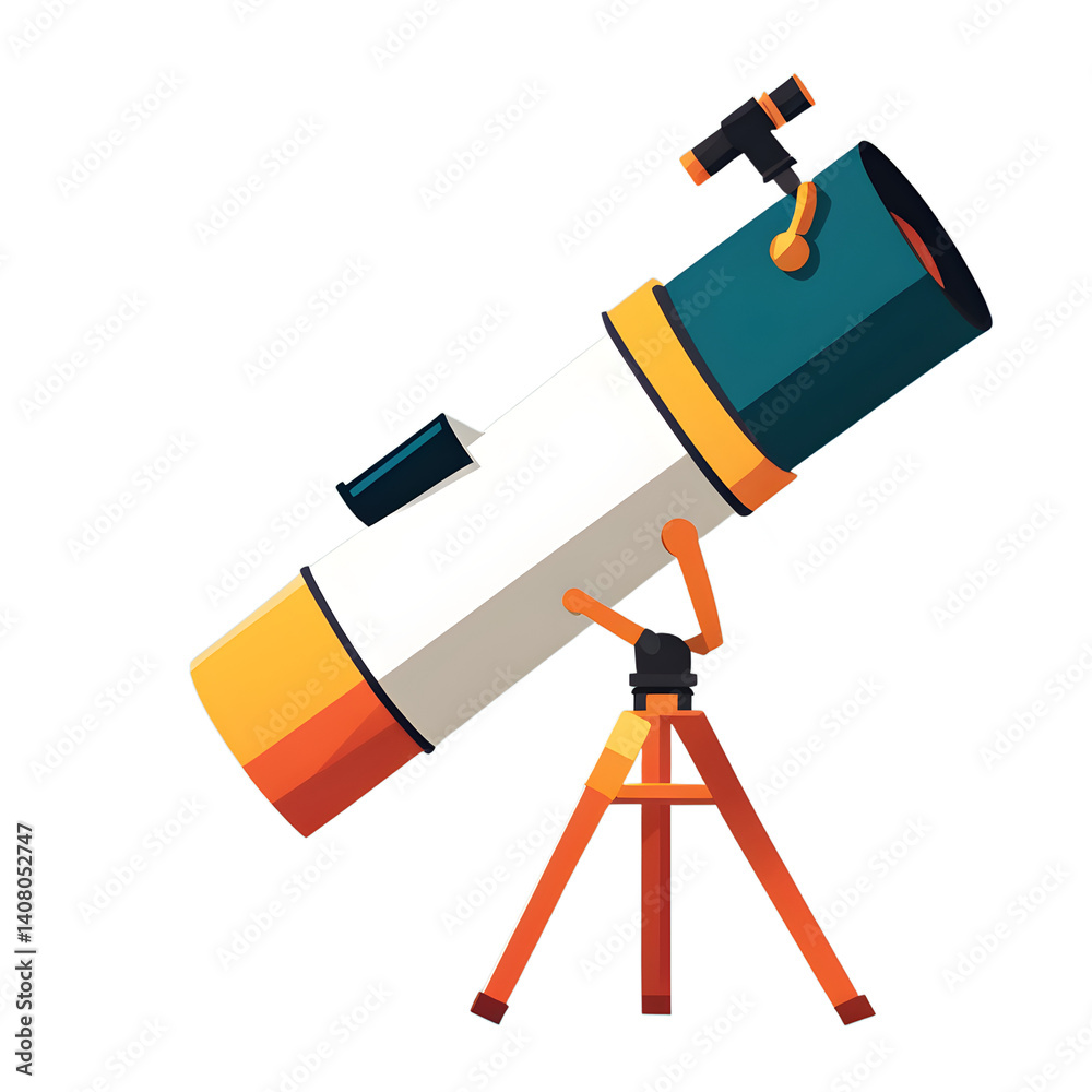 Poster Modern design icon of a telescope symbolizing space exploration isolated on a empty plain background