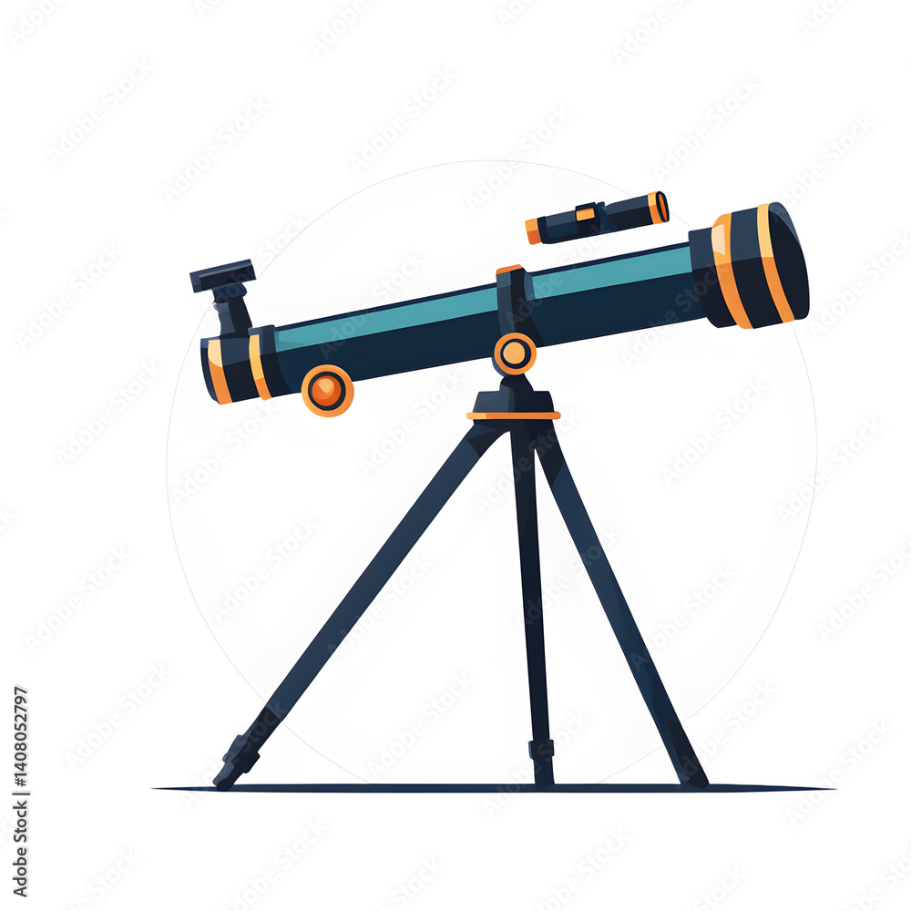 Poster Modern design icon of a telescope symbolizing space exploration isolated on a empty plain background